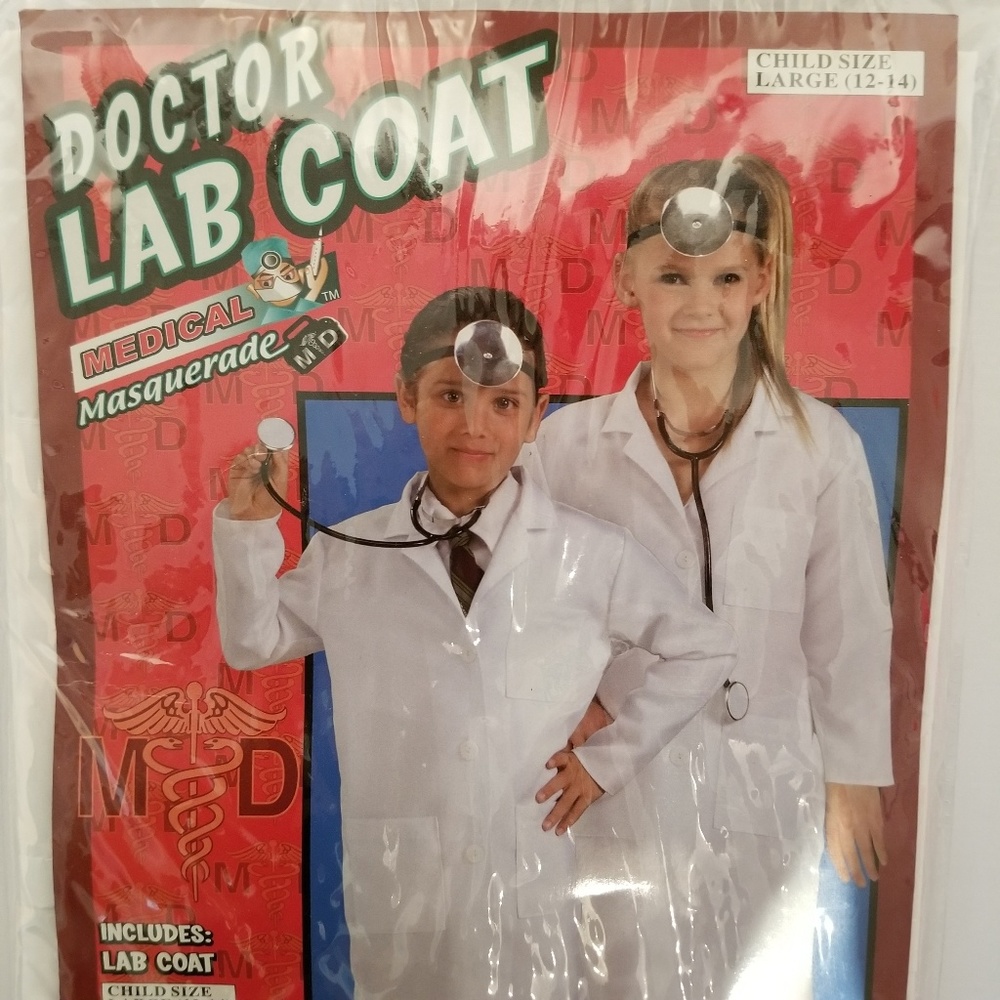 DR. Lab Coat Child Halloween Costume Child L 12-14